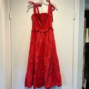 Tuckernuck size medium red sundress with smocked bodice